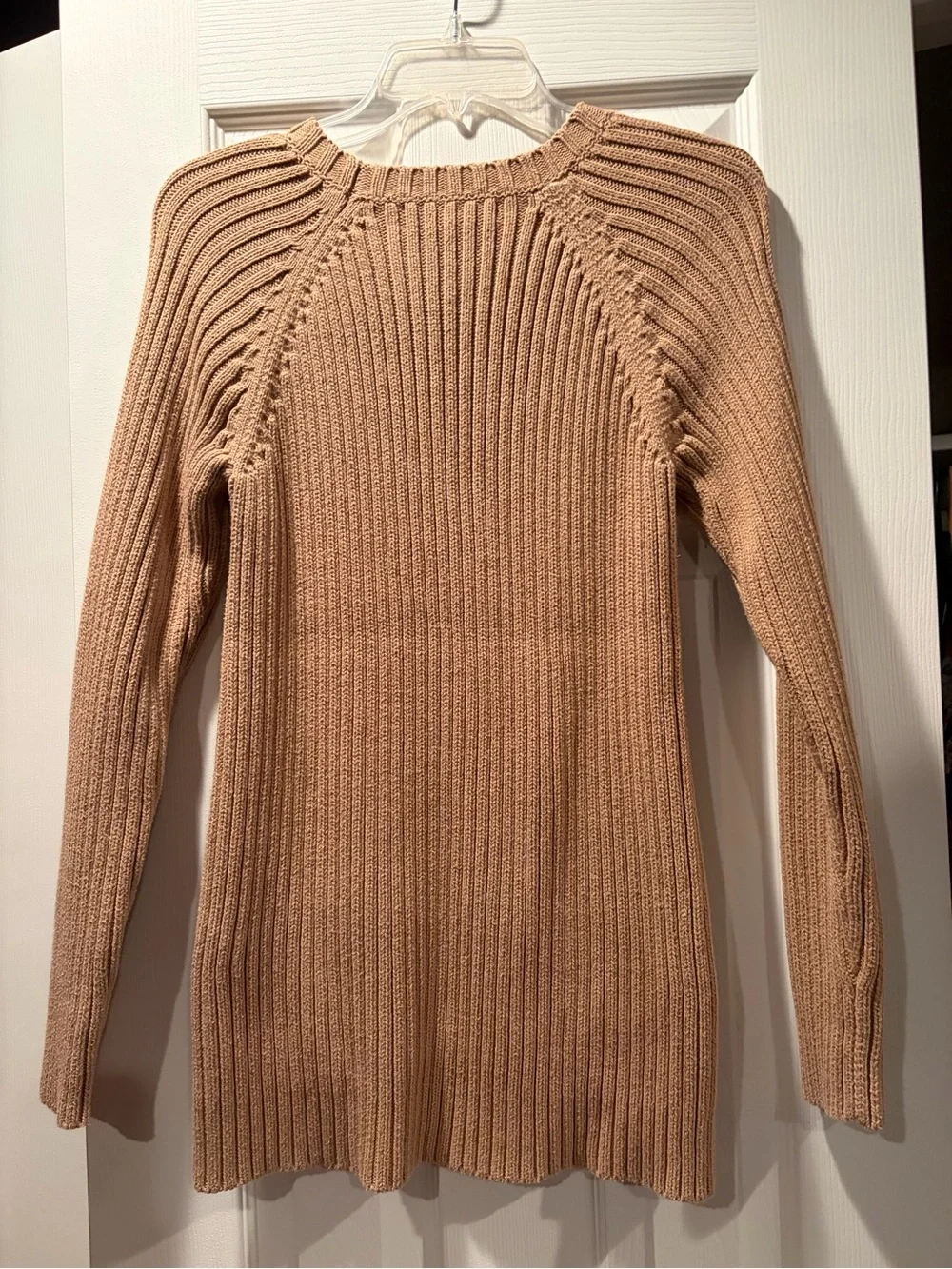 Michael Kors Camel Cable Knit Crewneck Sweater